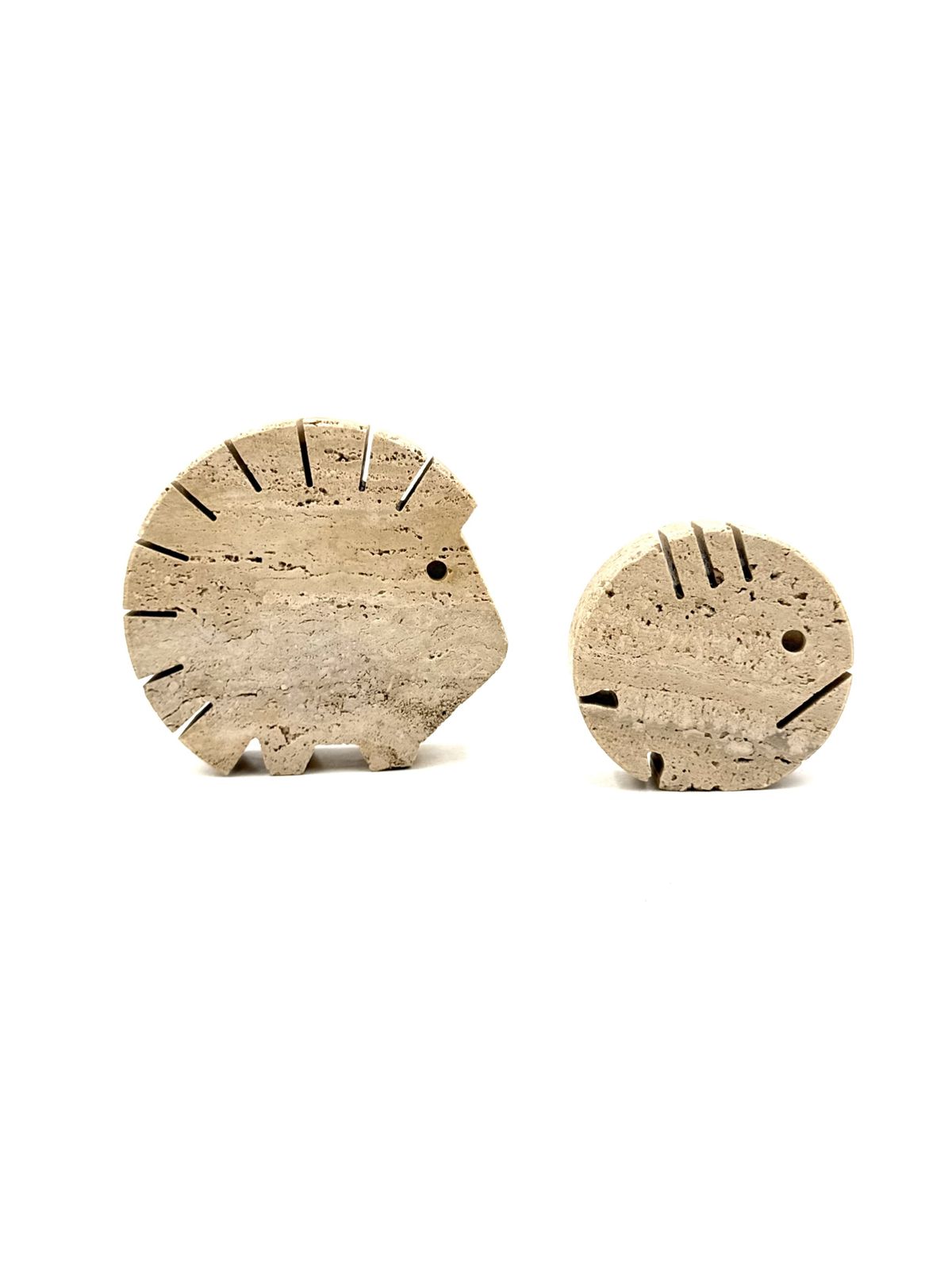 Travertine Figures Porcupine And Fish, Fratelli Mannelli, Italy 1970s photo 370.0