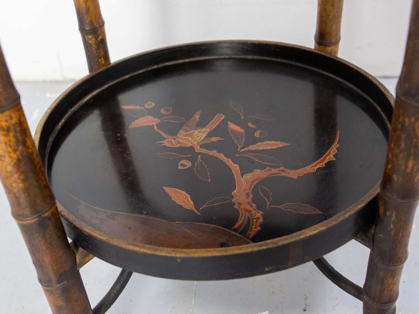 photo furniture French Napoleon III Bamboo & Lacquered Wood Chinese Style Sellette Late 19th C