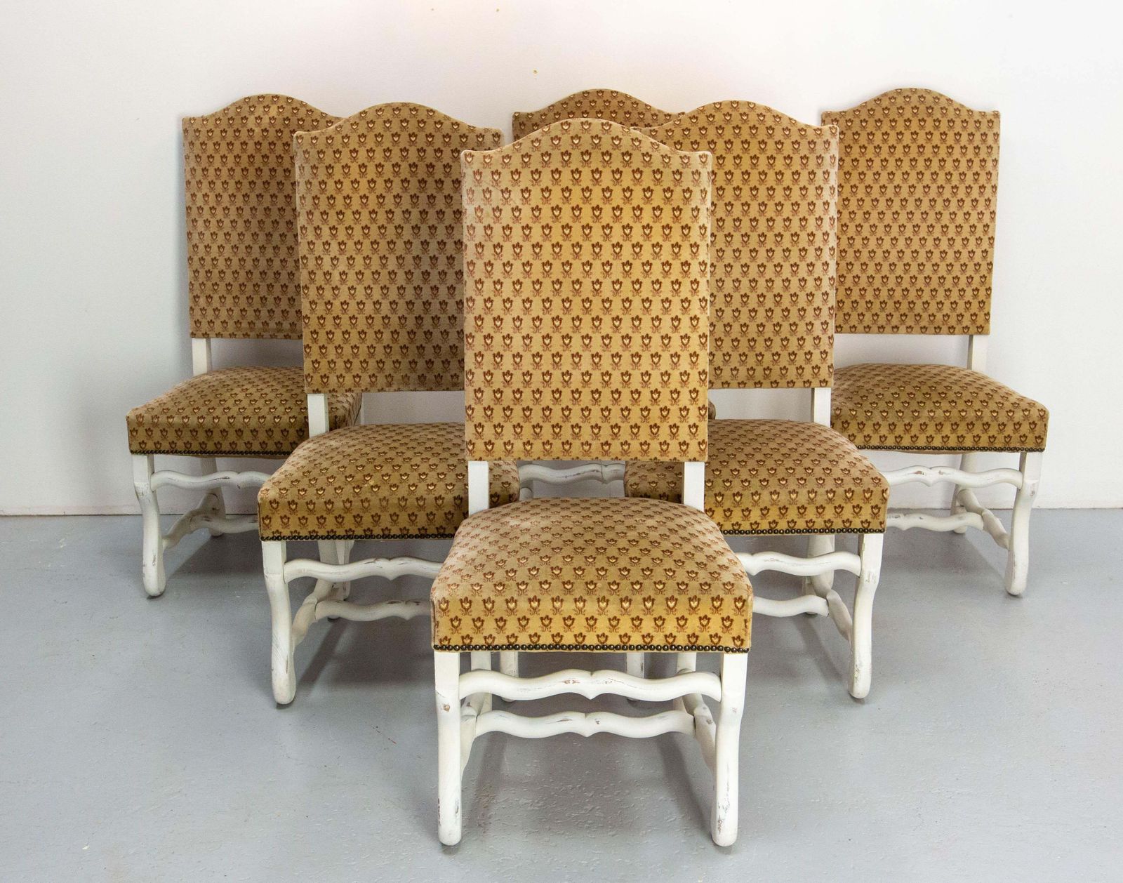 Six French Dining Chairs Beech Os De Mouton Louis XIII St. Refinished Circa 1960 photo furniture