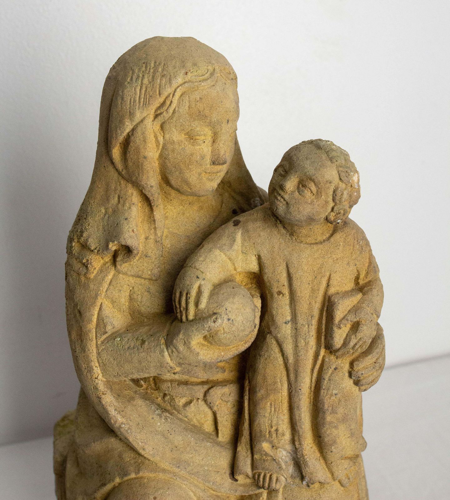 French Antique Statuette Virgin And Child Early 20 Th Century photo buy