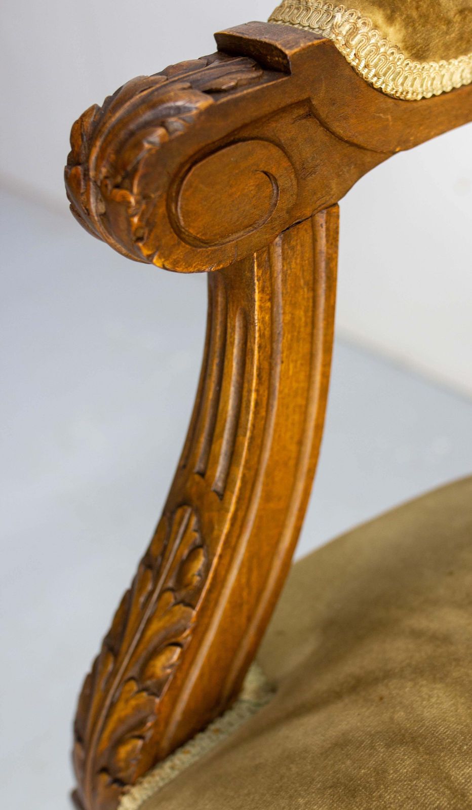 Furniture Pair Of French Open Armchairs Louis XVI Medallion Fauteuils, Circa 1900 photo