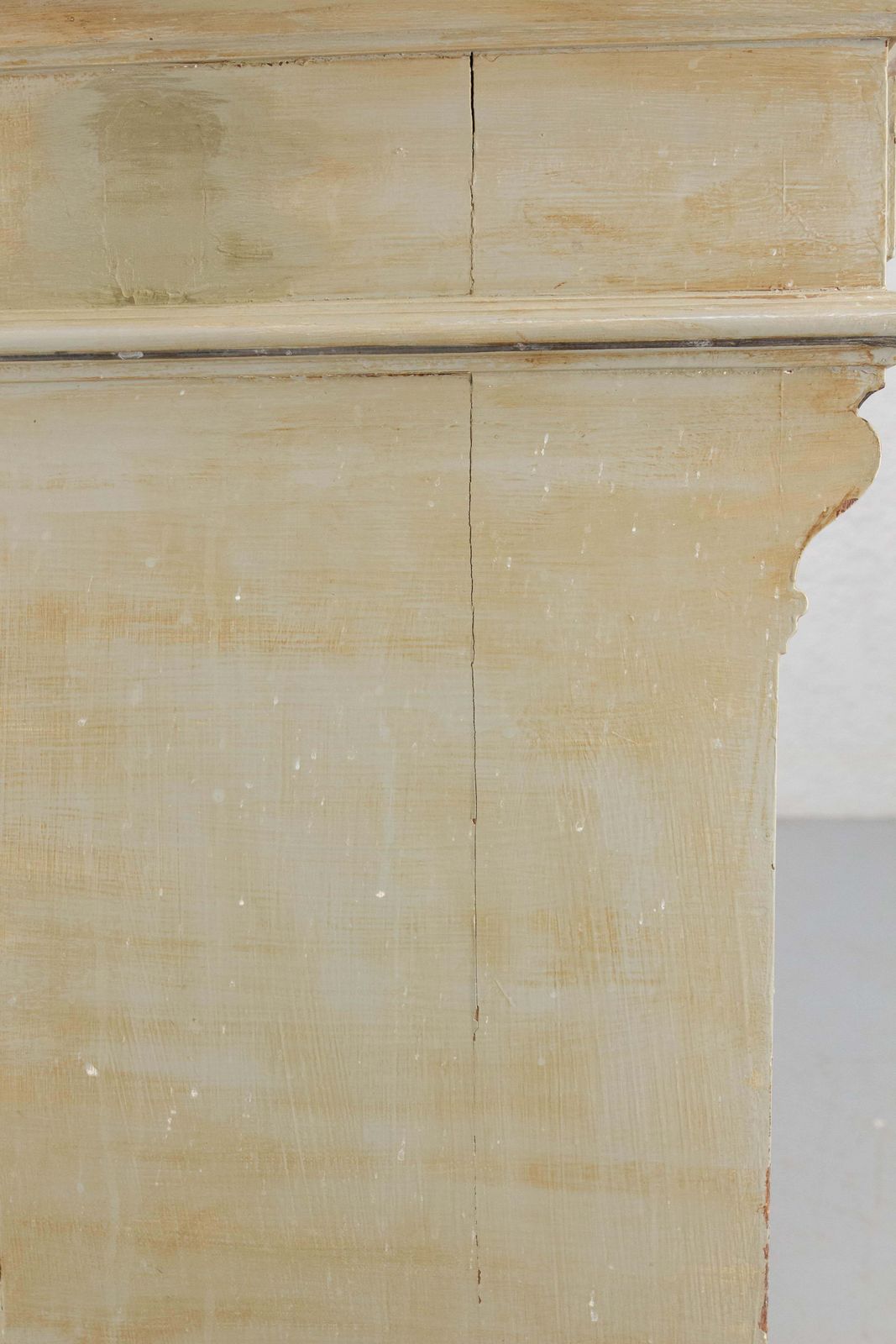 photo furniture Painted Wood & Marble Top Buffet Patinated & Decorared Cabinet, French, C 1900