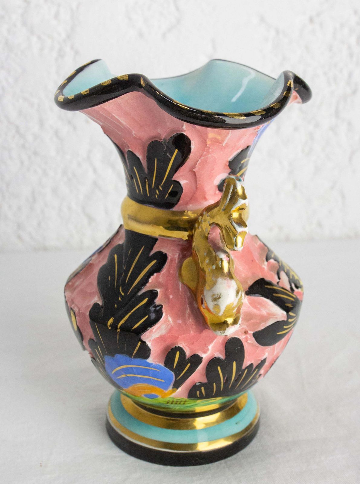 Cerdazur Monaco Ceramic Vase With Sea Decoration Mid Century French photo for sale