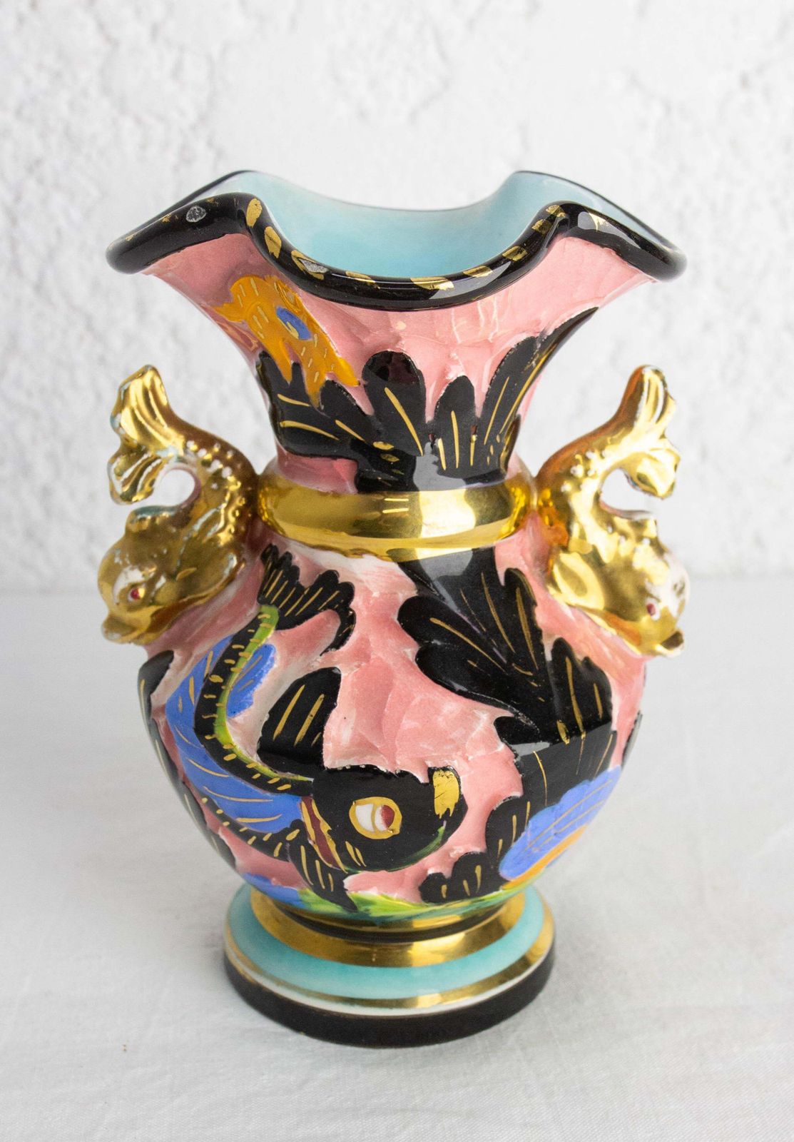 Cerdazur Monaco Ceramic Vase With Sea Decoration Mid Century French photo Home Decor