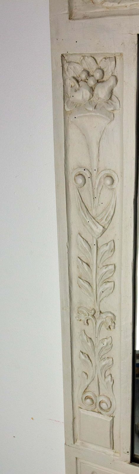 French Wall Wood Painted Mirror Decorated With Fruits Louis XVI Style Circa 1900 photo vinterior