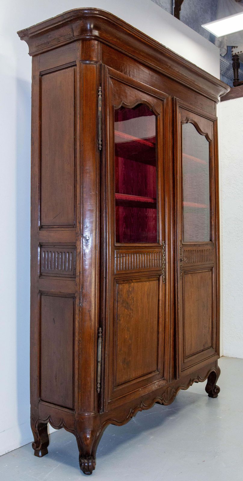 French Louis 15 Ash Book Case Vitrine Armoire Mid 18th Century photo for sale