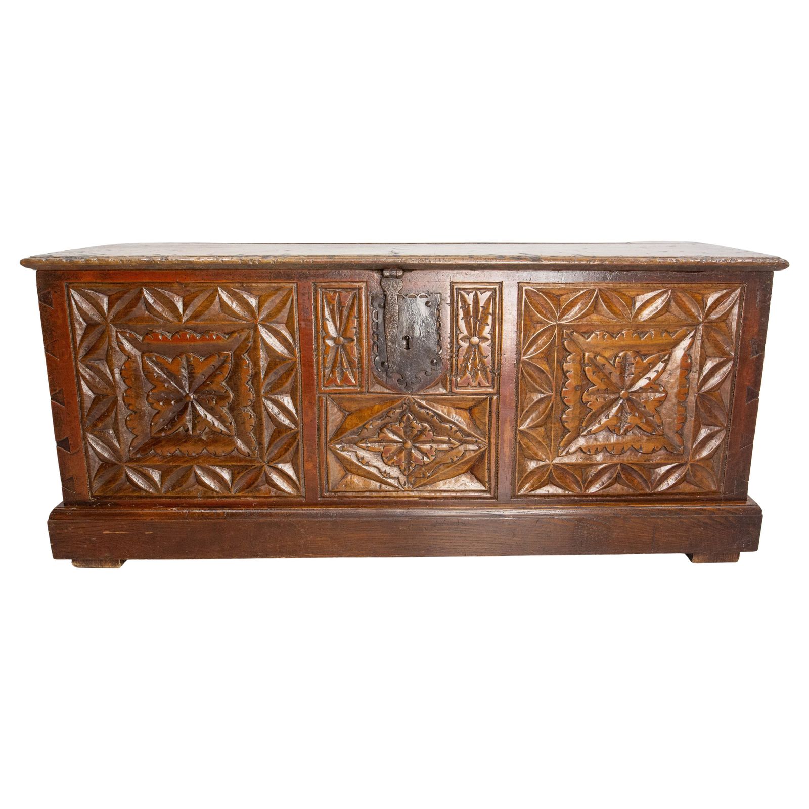 18th Century Chest Or Coffer Carved Oak, End Of Bed French Provincial