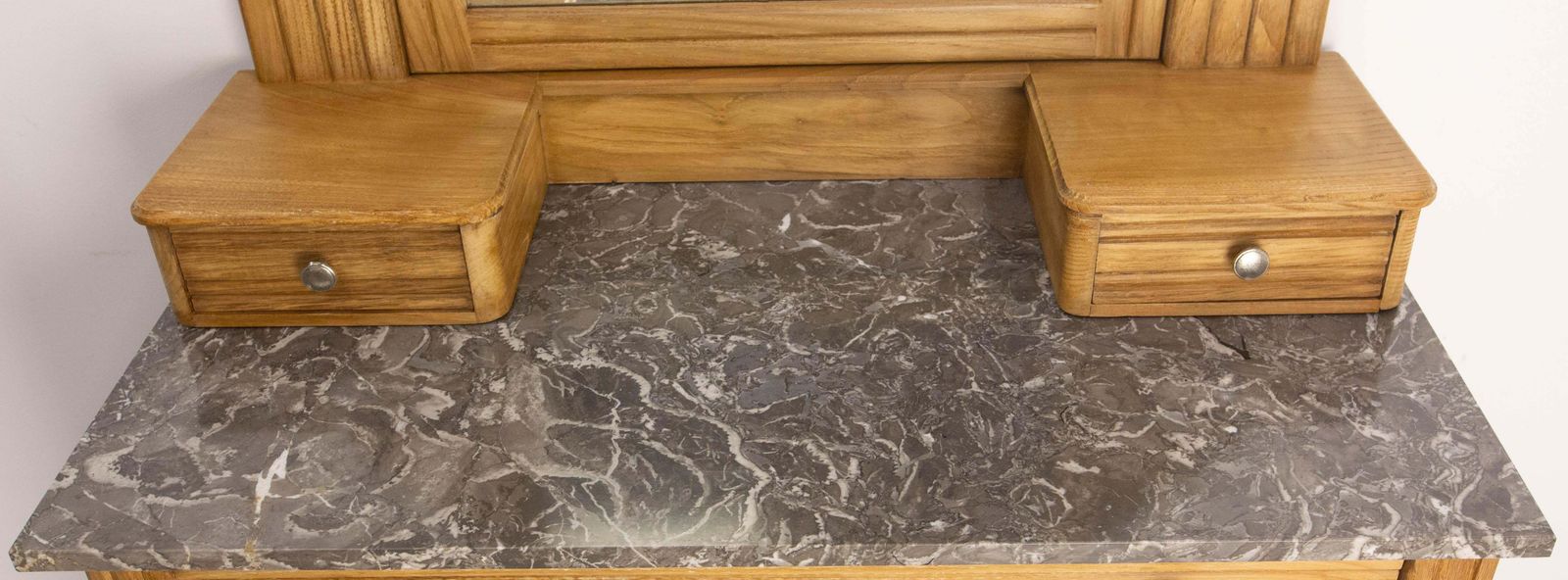 photo buy French Midcentury Chesnut Marble Dressing Table Vanity Unit Mirror