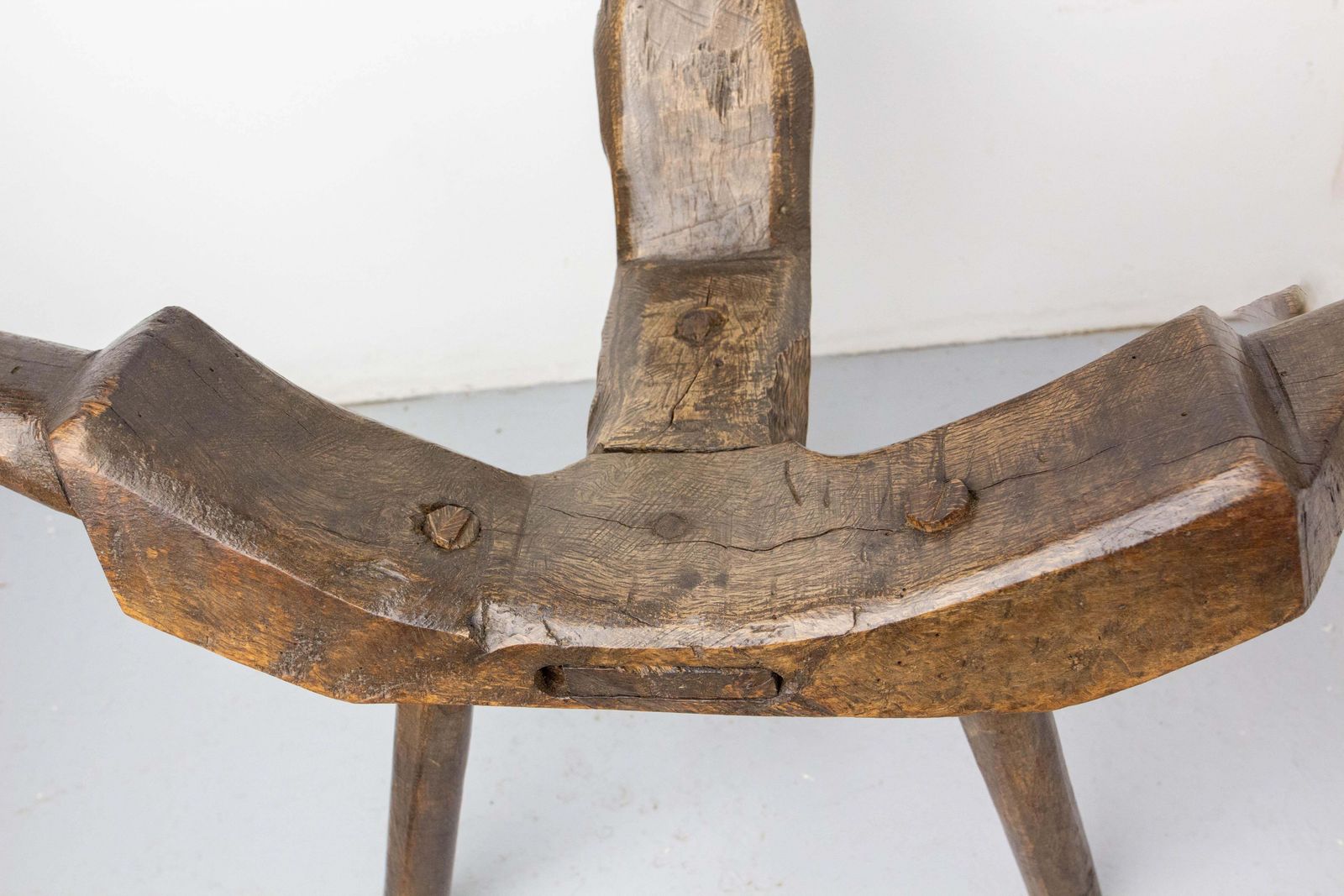712.0 French Tripod Chair Three Legs Wood Figurative Bird 19th Century photo