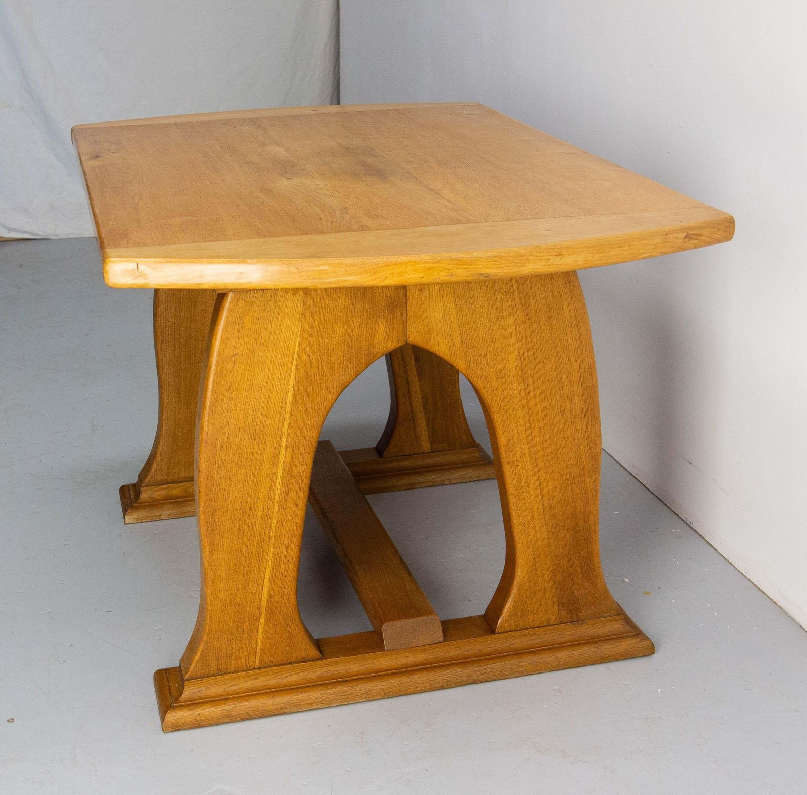 Massive Oak Table Art Nouveau Inspiration, France, Mid 20th Century photo Furniture
