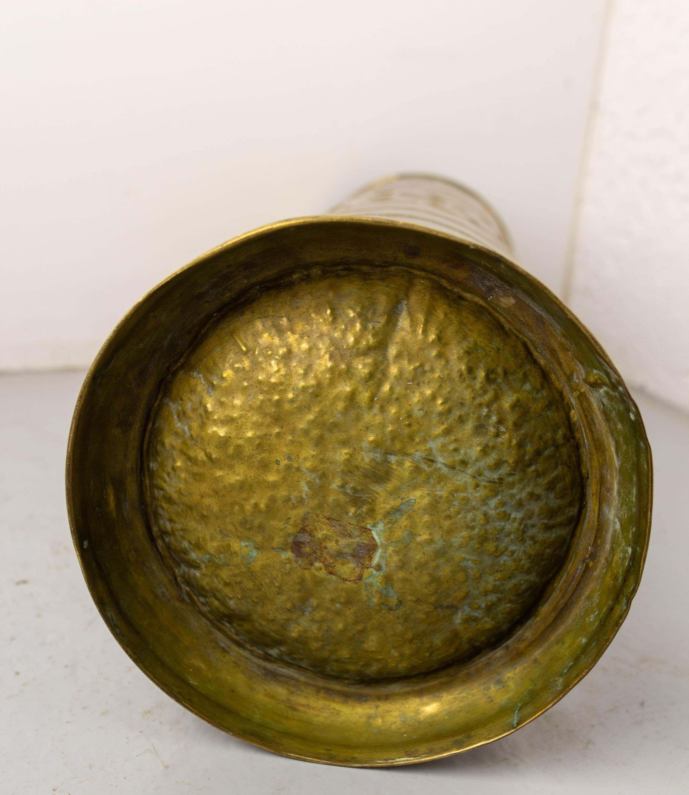 Morocco Brass Umbrella Rack Stand Decoration Plant Holder, Early 20th Century photo vintage