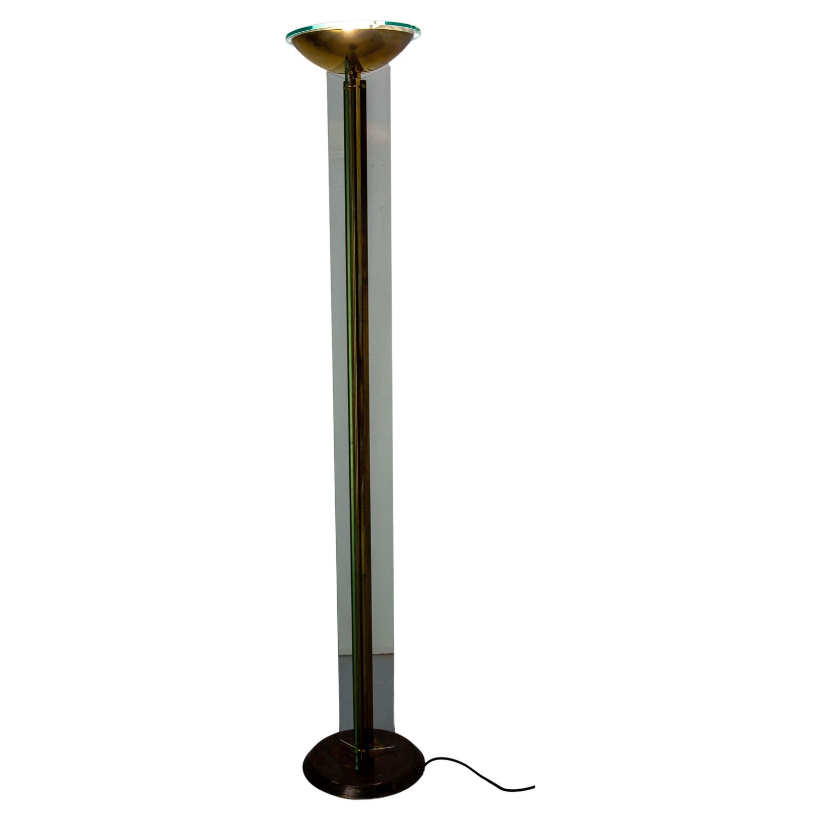 Brass And Glass Floor Lamp Lantern Vintage Chandelier, French, Circa 1980 photo furniture