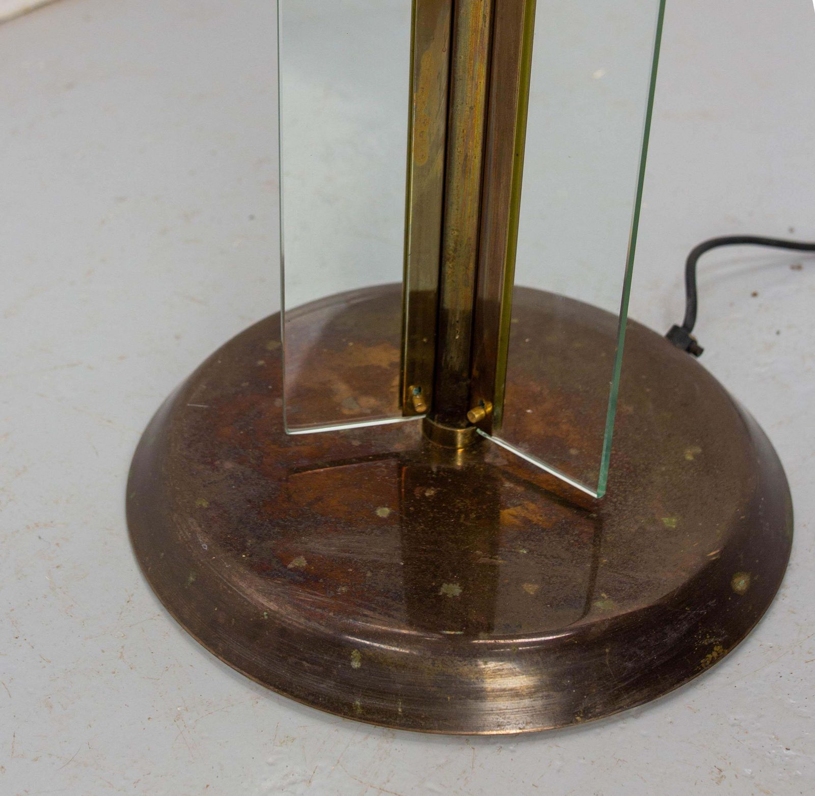 Brass And Glass Floor Lamp Lantern Vintage Chandelier, French, Circa 1980 photo buy