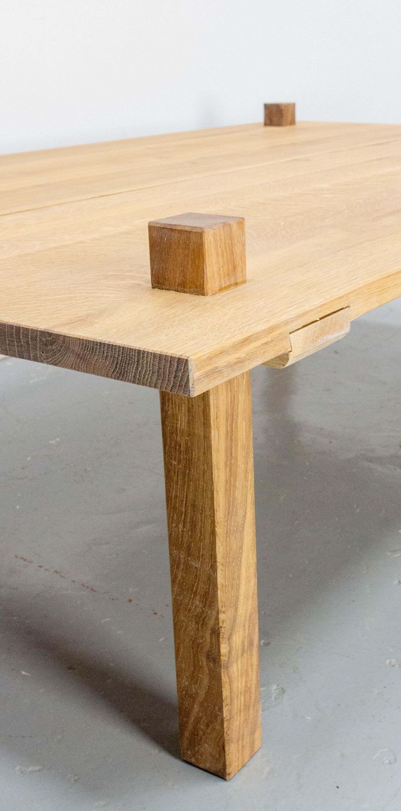 French Oak Coffee Table Brutalist Style Original Creation By S Lamarre, 2023 photo 1668.0
