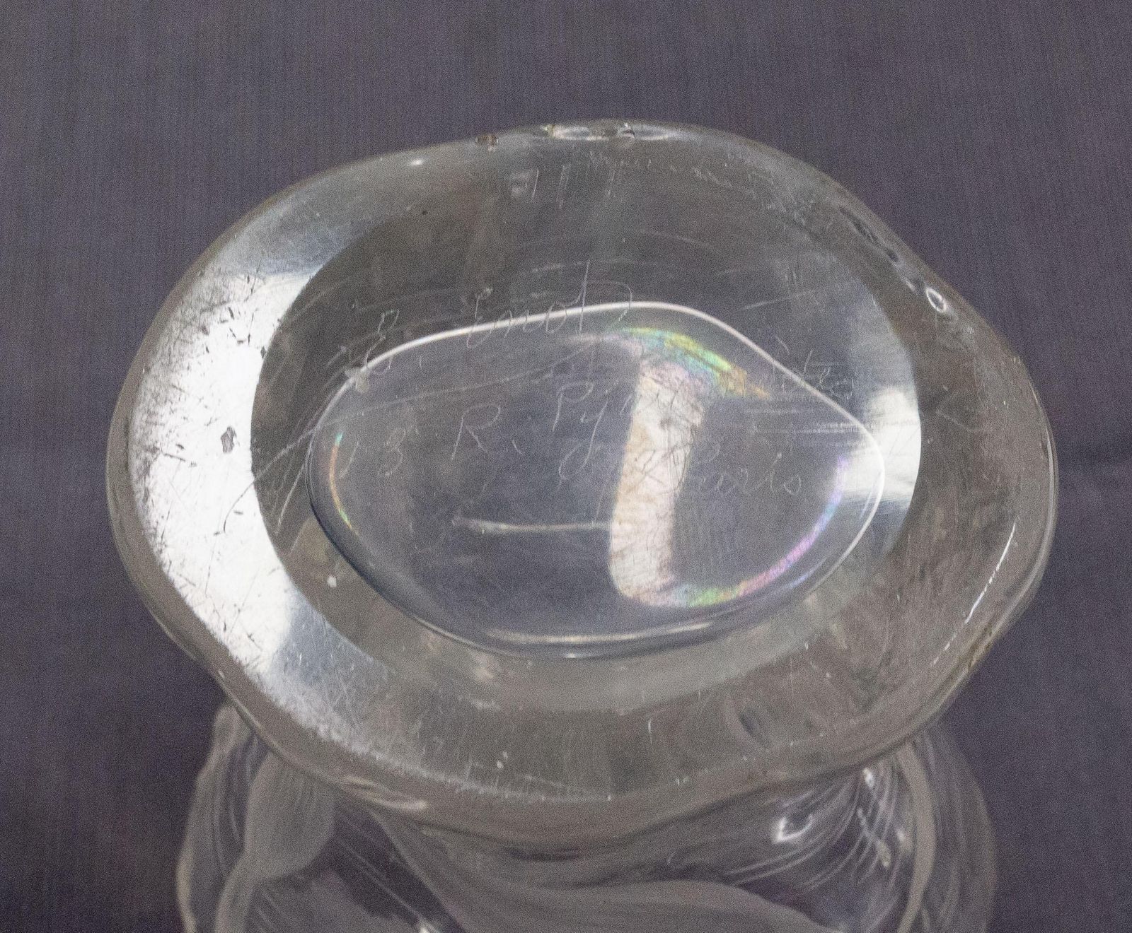 French Glass Vase With Iris And Lacusted Decoration Art Nouveau, Circa 1900 photo for sale