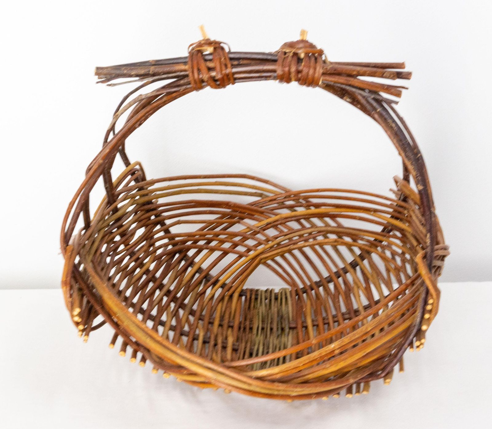 Mid Century Rattan Basket Centerpiece Fruit Cup, France photo furniture