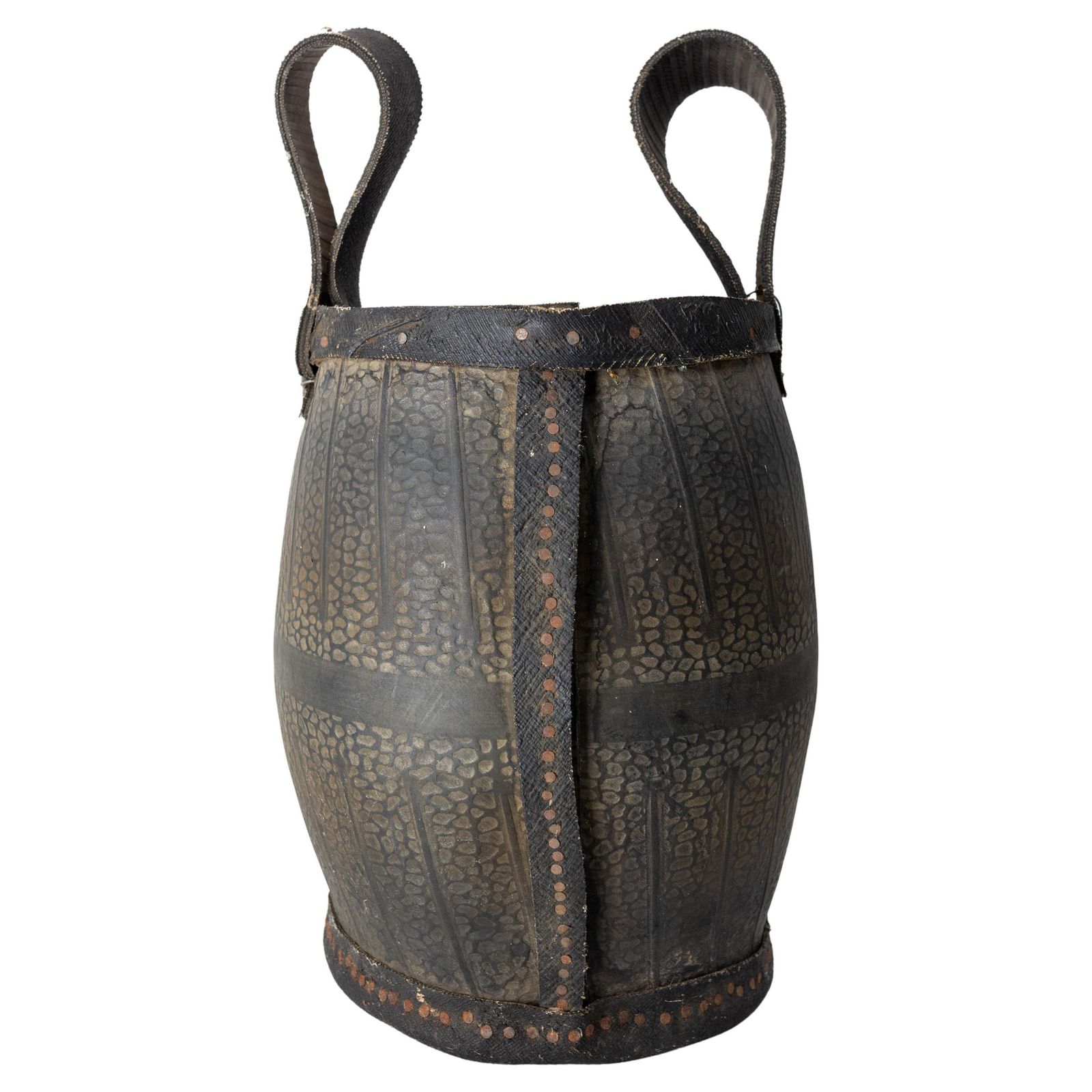 Portuguese Hand Made Rubber Basket Or Cachepot Mid Century