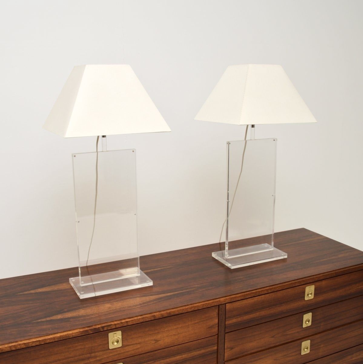 Pair Of Vintage French Acrylic Table Lamps photo for sale