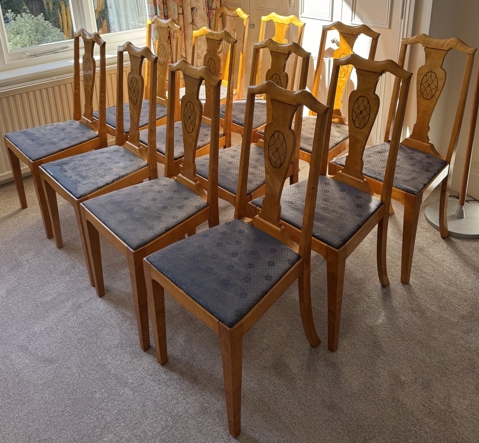 Set Of 12 Swedish Biedermeier Chairs