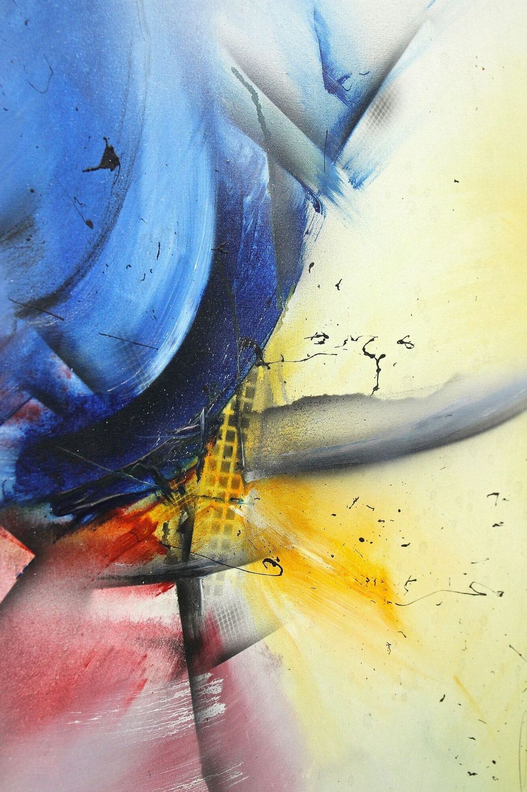 Abstract Painting "Mechansim Of Depth", Acrylic On Canvas By Ms, Austria 2008 photo vintage