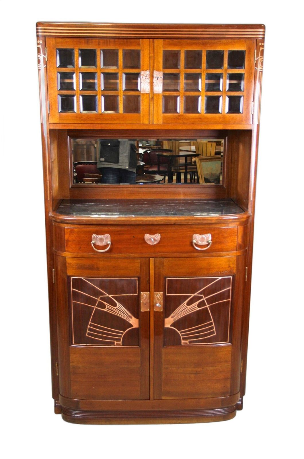20th Century Art Nouveau Mahogany Cabinet/ Buffet By August Ungethüm, At Ca 1900 photo furniture