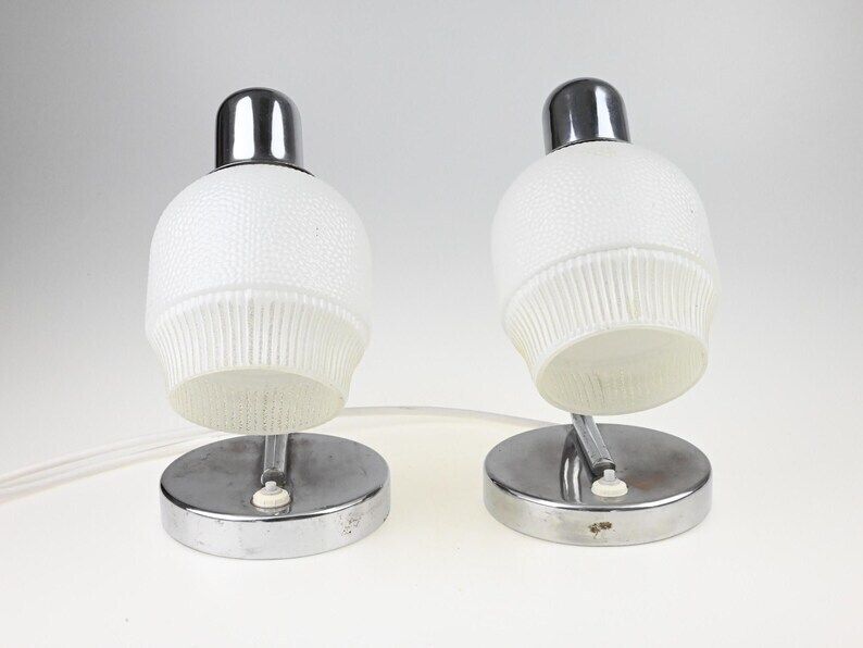 Mid Century Pair Lamps, Pair Of Lamps, Table Lamp, Desk Lamp, Bedside Lamp, Mid Century Lamp, Chrome Lamp, Table Light, Mid Century Lighting photo Lighting