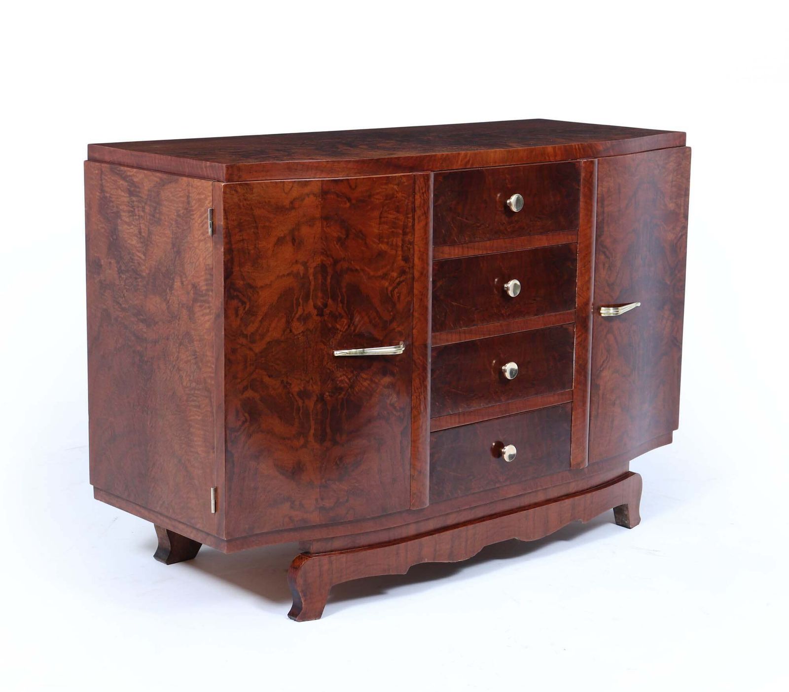 French Art Deco Small Sideboard In Walnut