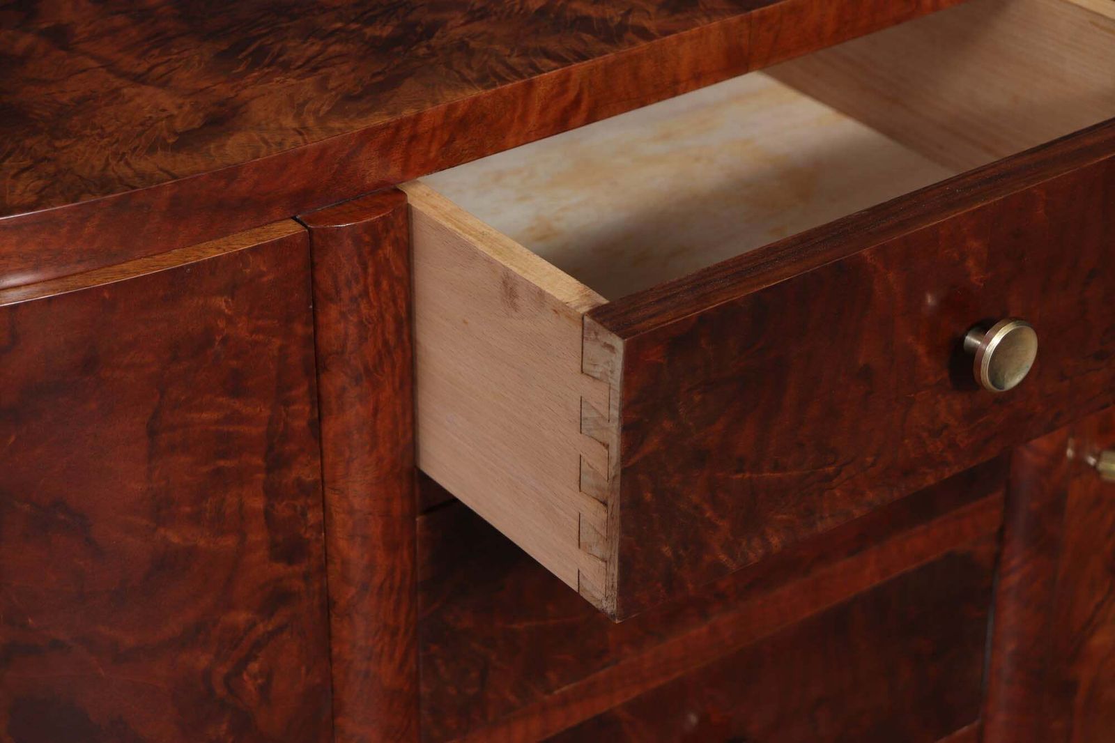 photo for sale French Art Deco Small Sideboard In Walnut