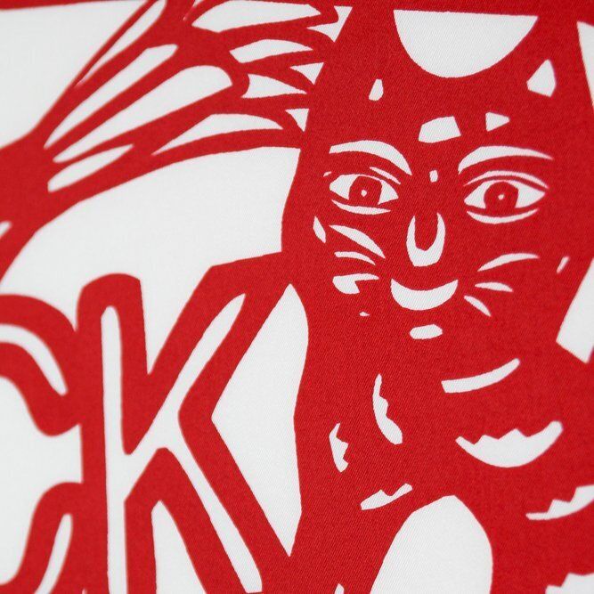 Ai Weiwei, Cats And Dogs, Red & White, 90cm, Framed Silk Scarf photo 2200.0