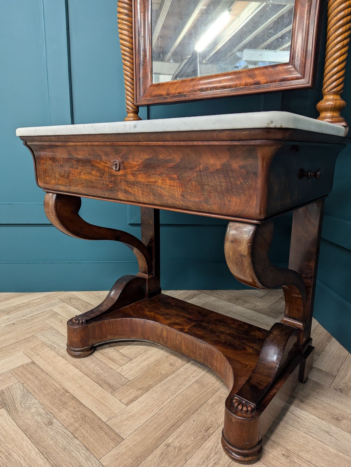 Mahogany Compact Dressing Table With Marble Top photo buy