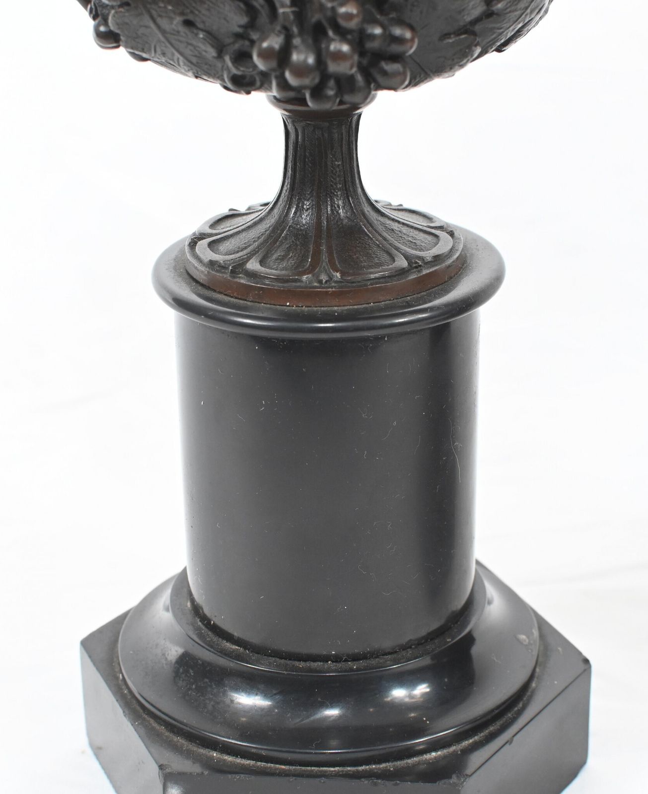 Pair Bronze Grand Tour Urns On Stands Marble Pedestal 1880 photo 750.0