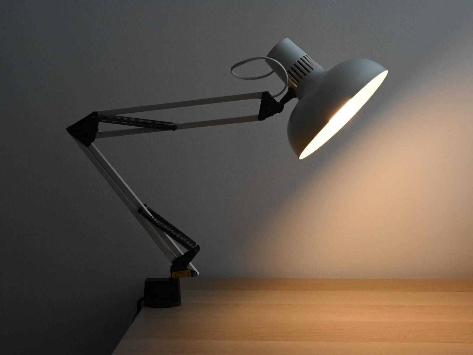 Industrial Desk Lamp, Industrial Lamp, Architect Lamp, Desk Lamp, Mid Century Lamp, White Lamp, Mid Century Lighting, Table Lamp Desk Light photo buy