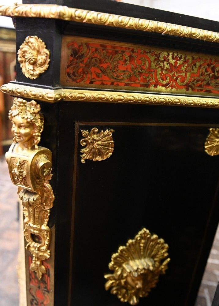 Antique Boulle Cabinet Vitrine Napoleon III 1860 photo vintage