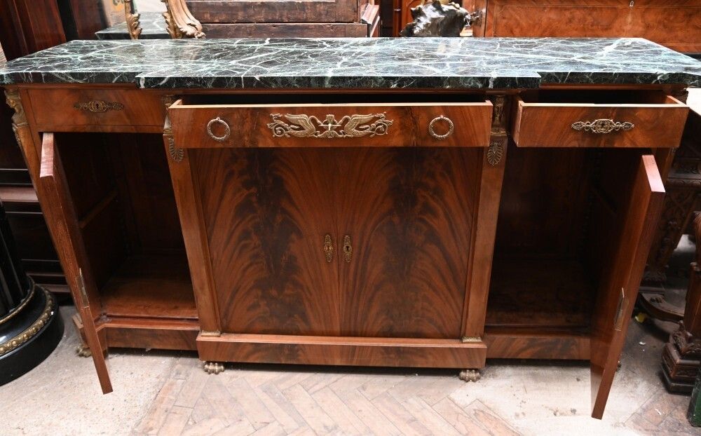 French Empire Cabinet Buffet Server Mahogany 1880 photo for sale