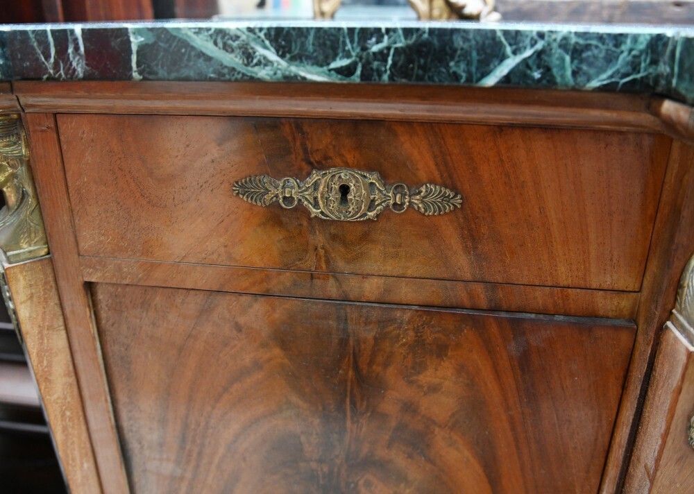 French Empire Cabinet Buffet Server Mahogany 1880 photo vintage