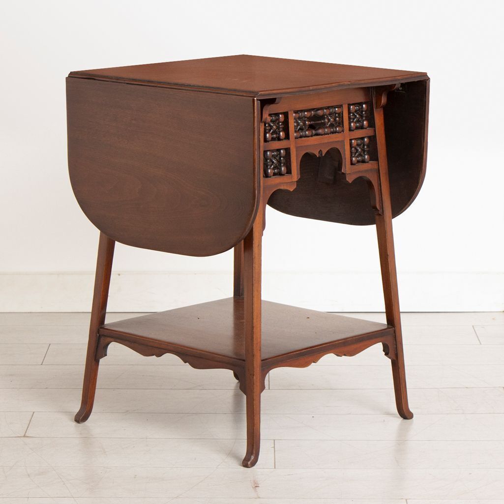 Anglo Moresque Mahogany Occasional Table With Drop Flaps By Liberty & Co. C.1890