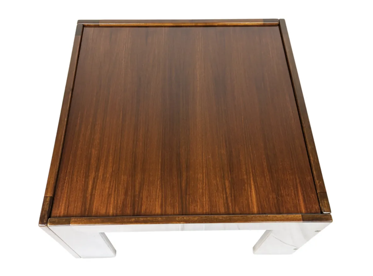 Walnut Square Coffee Table By Afra & Tobia Scarpa For Cassina, 1960s photo vintage