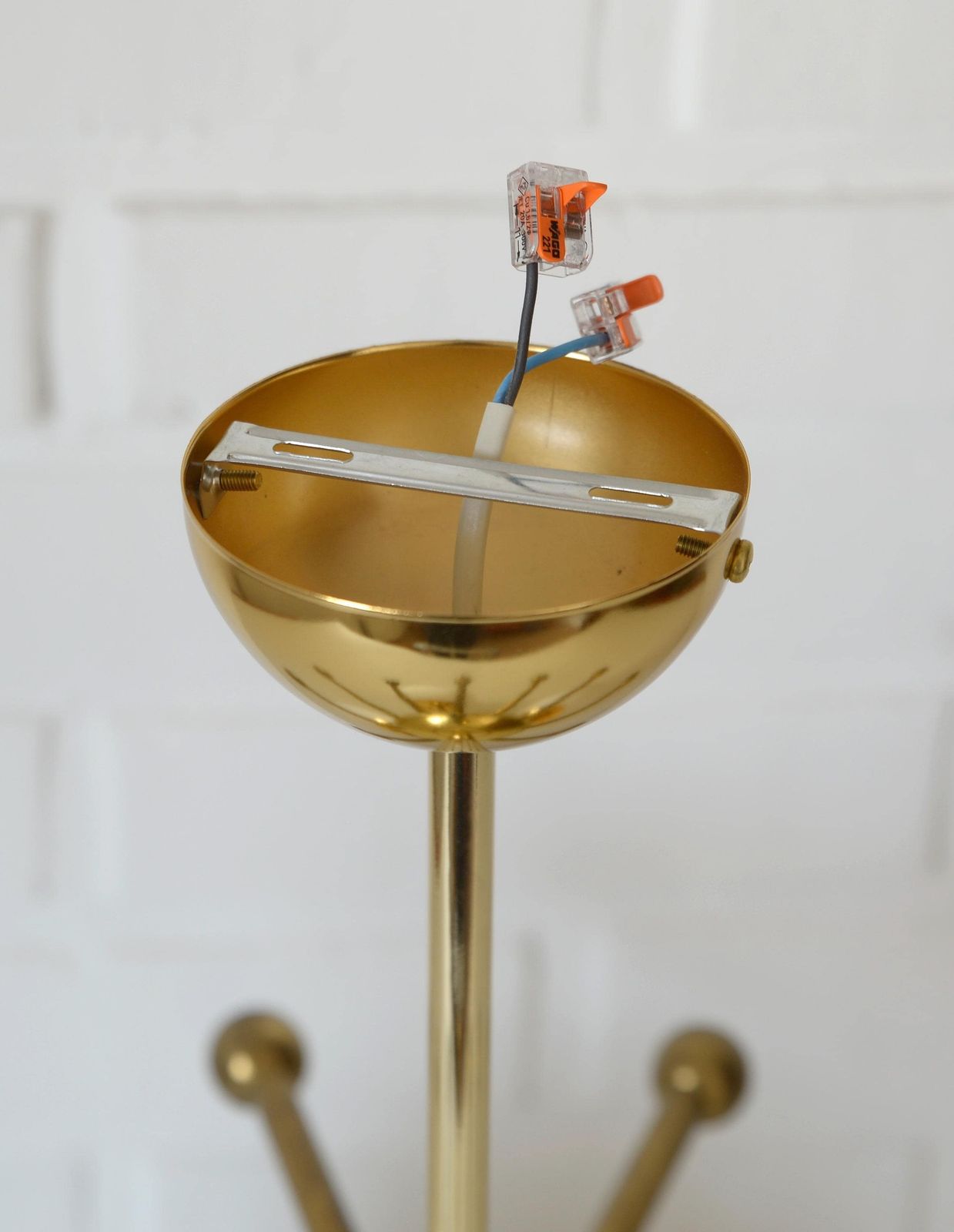 photo for sale Vintage Pendant Lamp / Sputnik Chandelier / Hanging Lamp / Semi Flesh Mount / Space Age Accent Lamp / Mid Century / Gold Ceiling Light