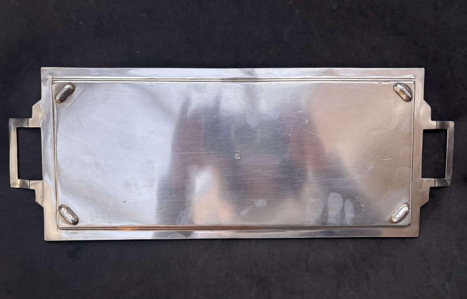 Antique German Serving Tray Appetizers Platter Silver Plated 1870s With Original Crystal Insert Snack Tray Dish Tapas Dips Party Plate photo buy