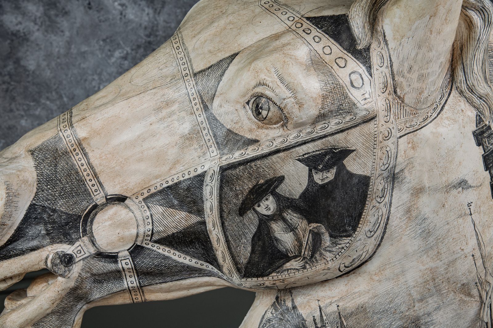 An Unusual Italian And Attractive Papier Mache Horse Head photo Art