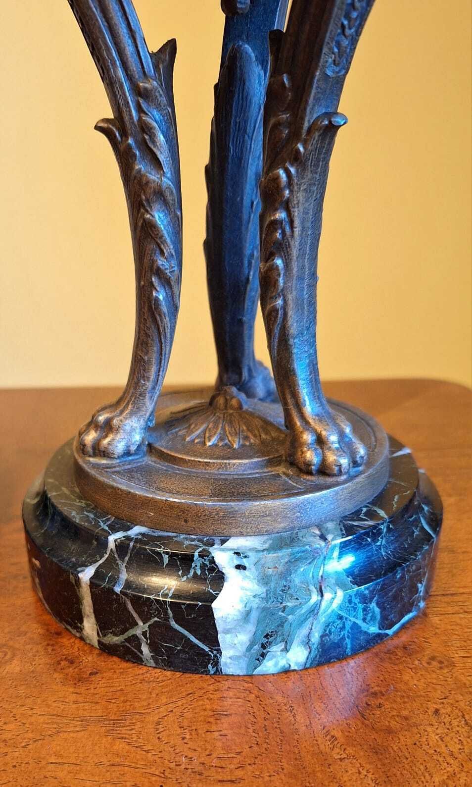 Antique Pair Of French Gilt Bronze Green Marble Cassolettes Mantel Urns photo for sale