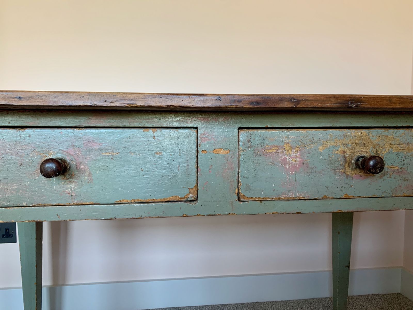 Antique French Farmhouse Refectory Dining Table With Drawers photo for sale