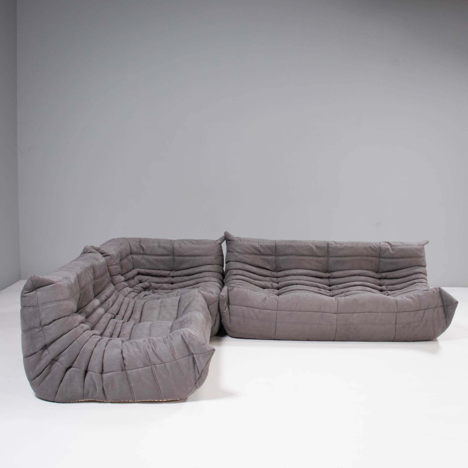 Ligne Roset By Michel Ducaroy Togo Grey Modular Sofa And Footstool, Set Of Three photo 7750.0