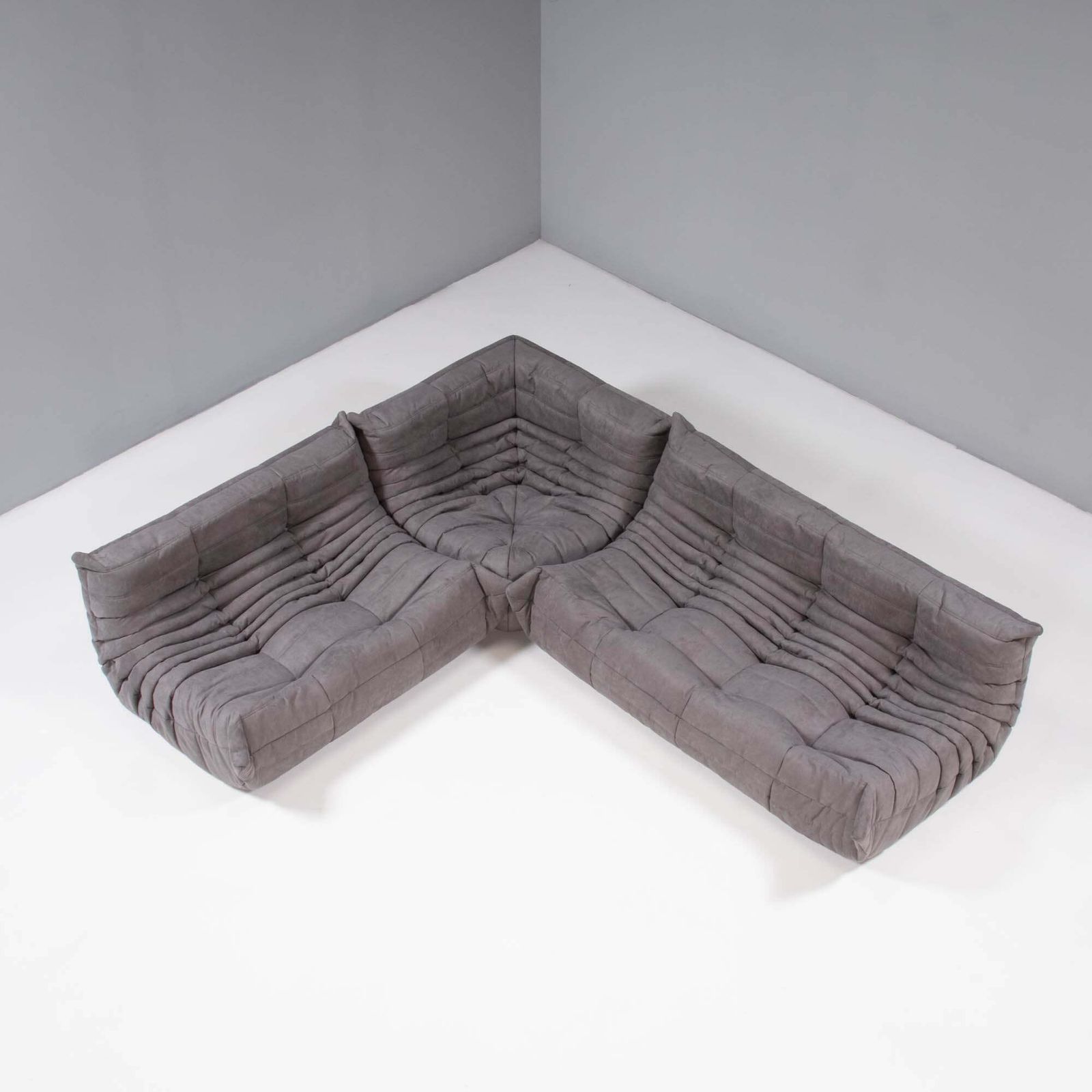 Ligne Roset By Michel Ducaroy Togo Grey Modular Sofa And Footstool, Set Of Three photo vinterior