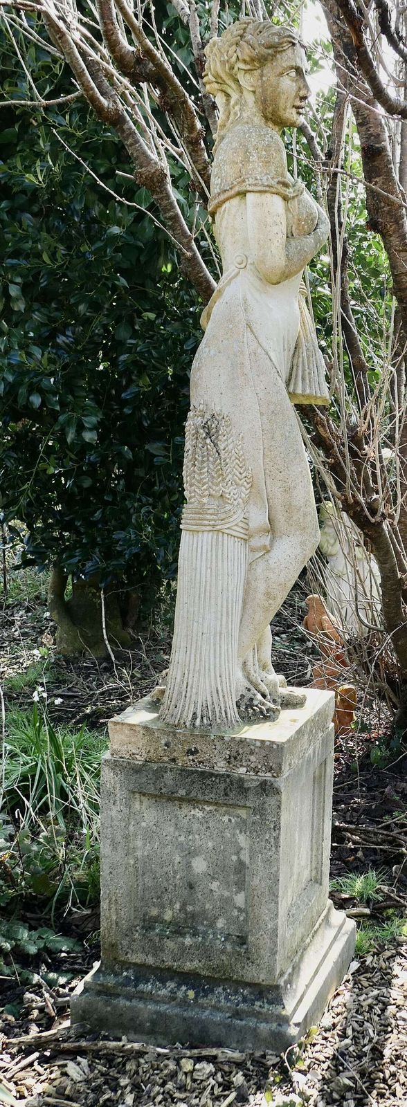Large Weathered Garden Statue Of Autumn Of The 4 Seasons photo for sale