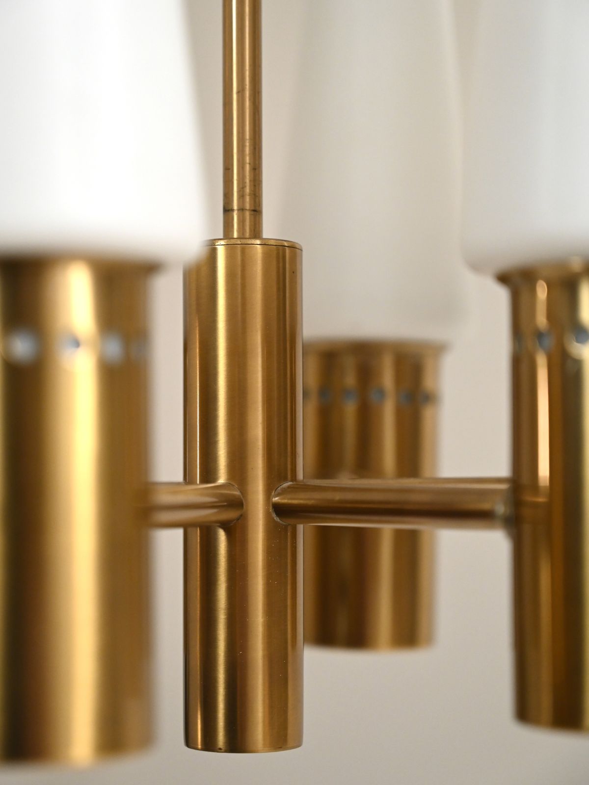 1950s Brass And Glass Chandelier By Hans Agne Jakobs Son photo for sale