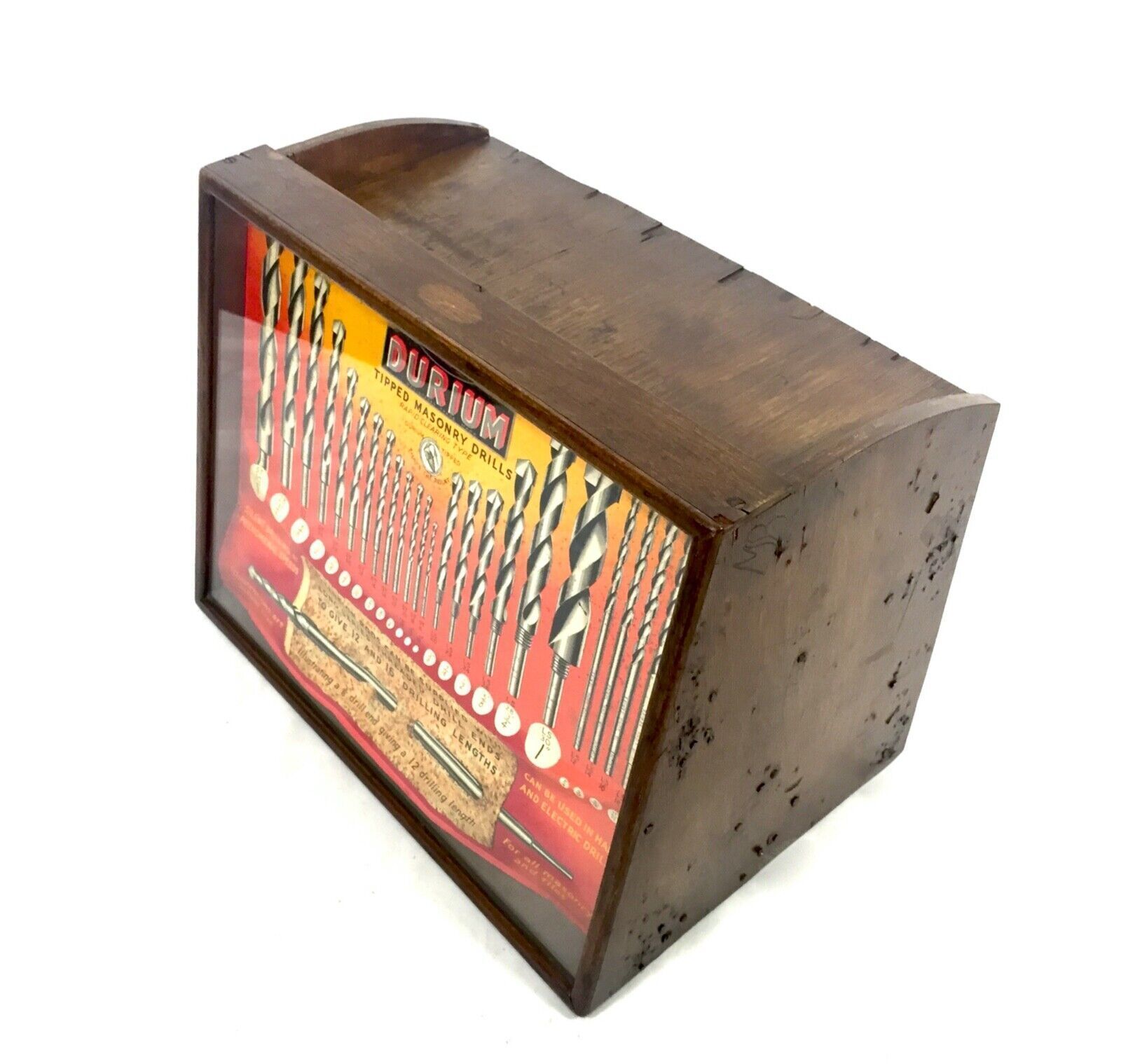 Antique Advertising 1950s Rawlplug Drill Bit Shop Display Sales Cabinet Drawers photo for sale
