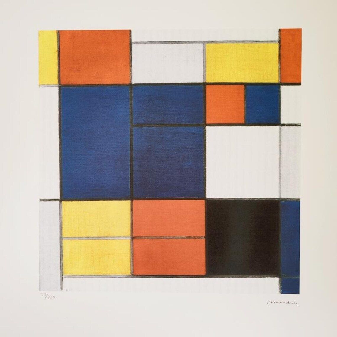 1970s Piet Mondrian Limited Editioin Lithograph Numbered In Pencil. photo furniture