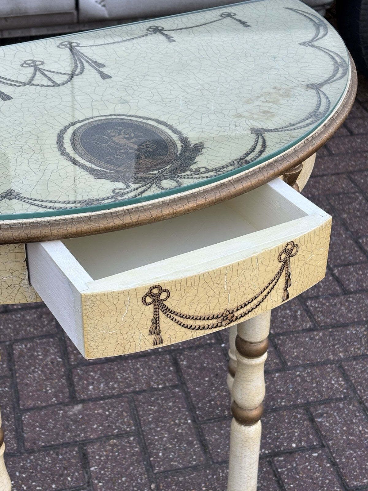 Console Table, Hall Table. With Drawer. Demi Lune, Half Round photo buy