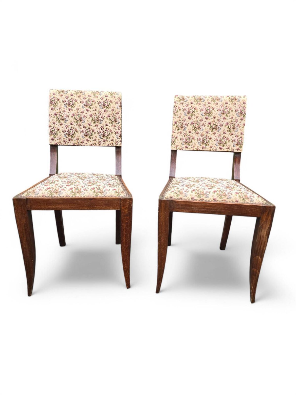 photo furniture Pair Of Empire Style Chairs With Floral Fabric